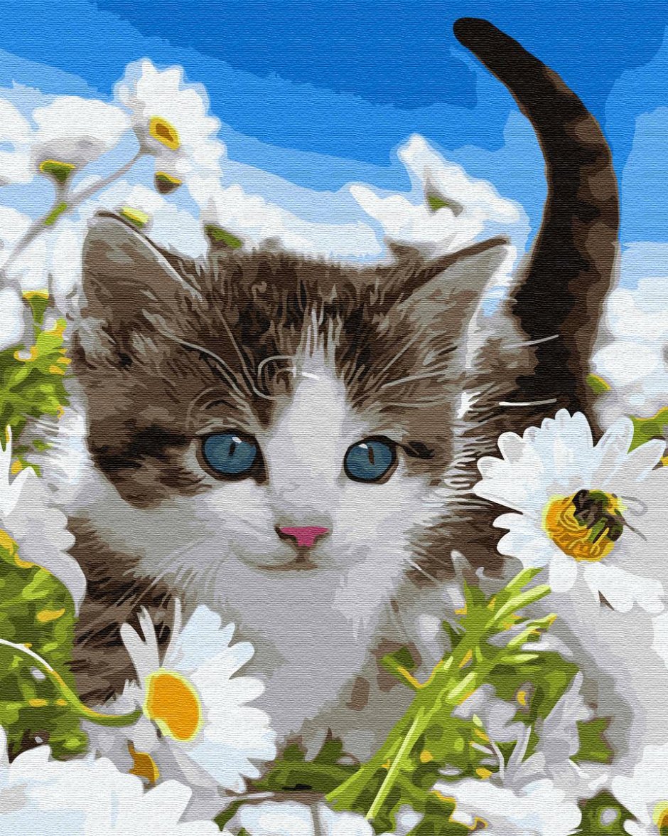 Красивые котята с цветами