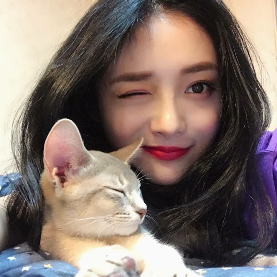 Кореянка с котом