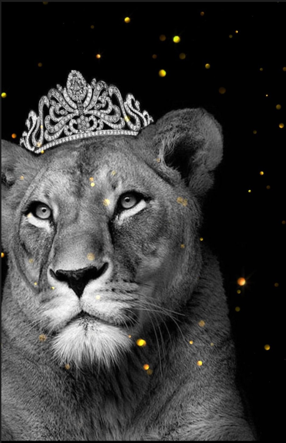 Львица с короной на голове
