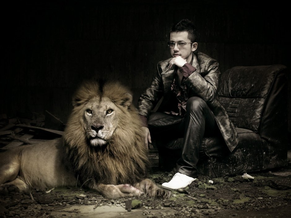 Фотосессия со львом