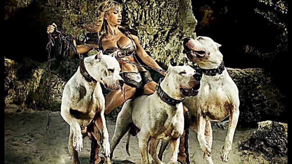 Рабыня с догом собакой