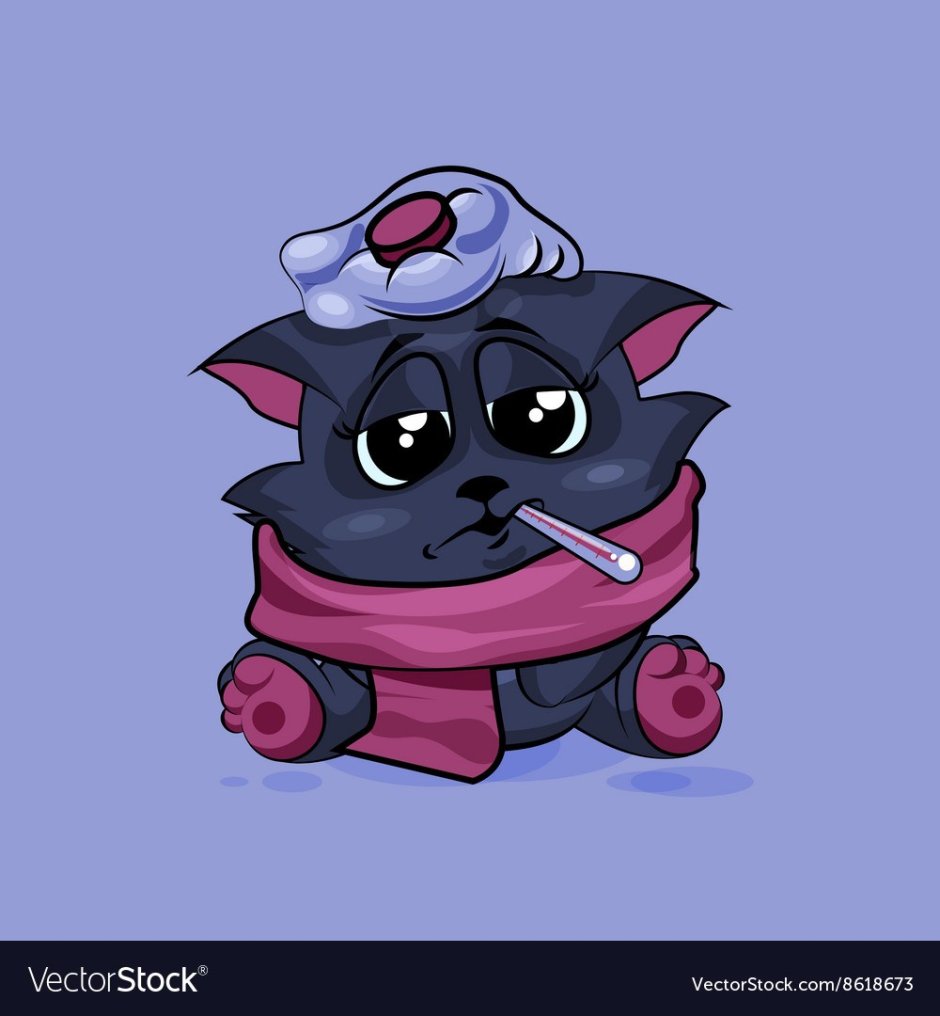 Котенок болеет