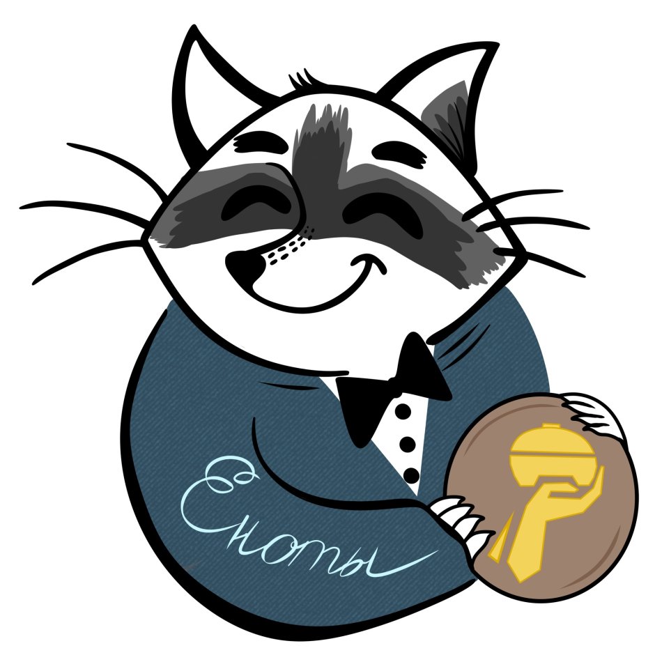 Енот с котом на руках