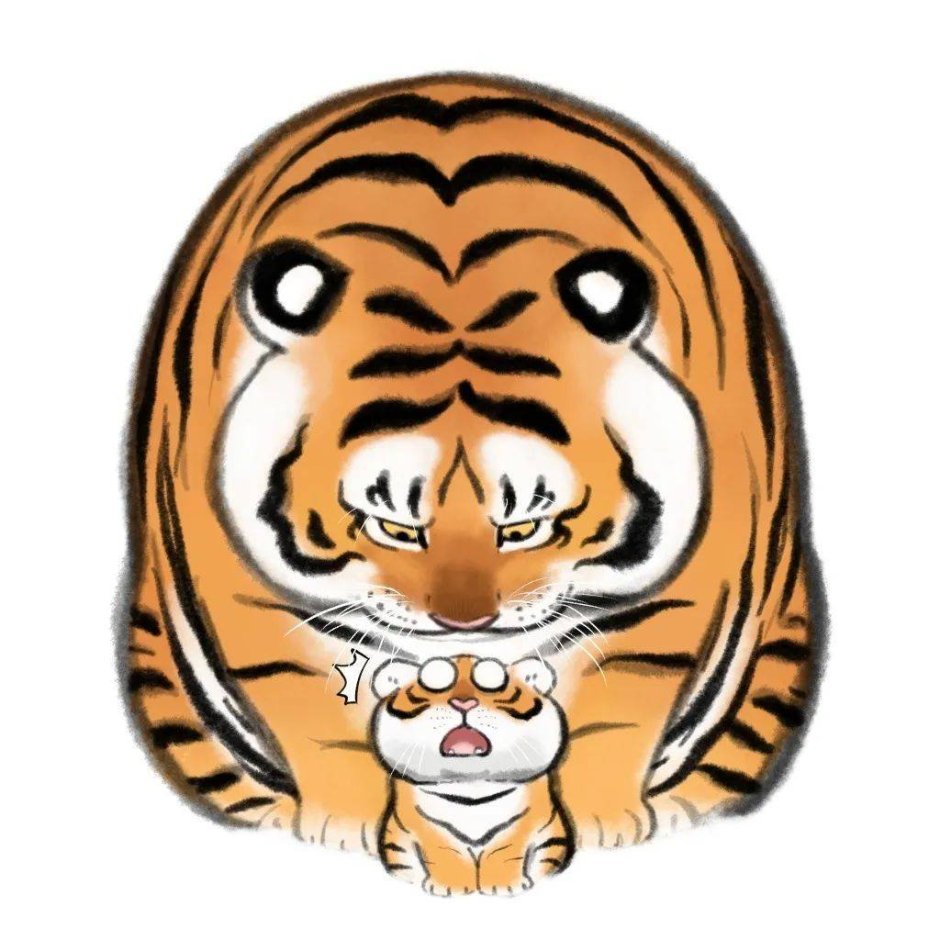 Смешной тигр рисунок