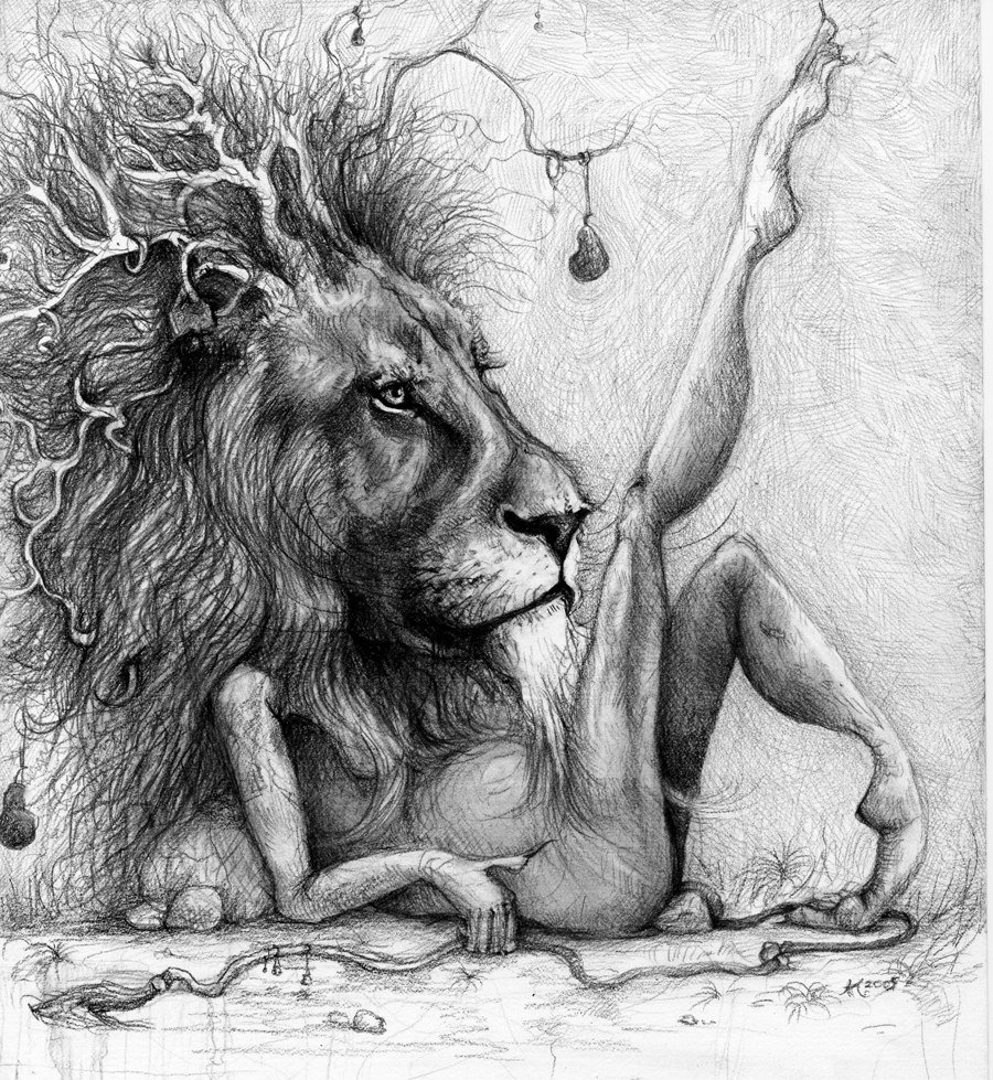 Бык акварель