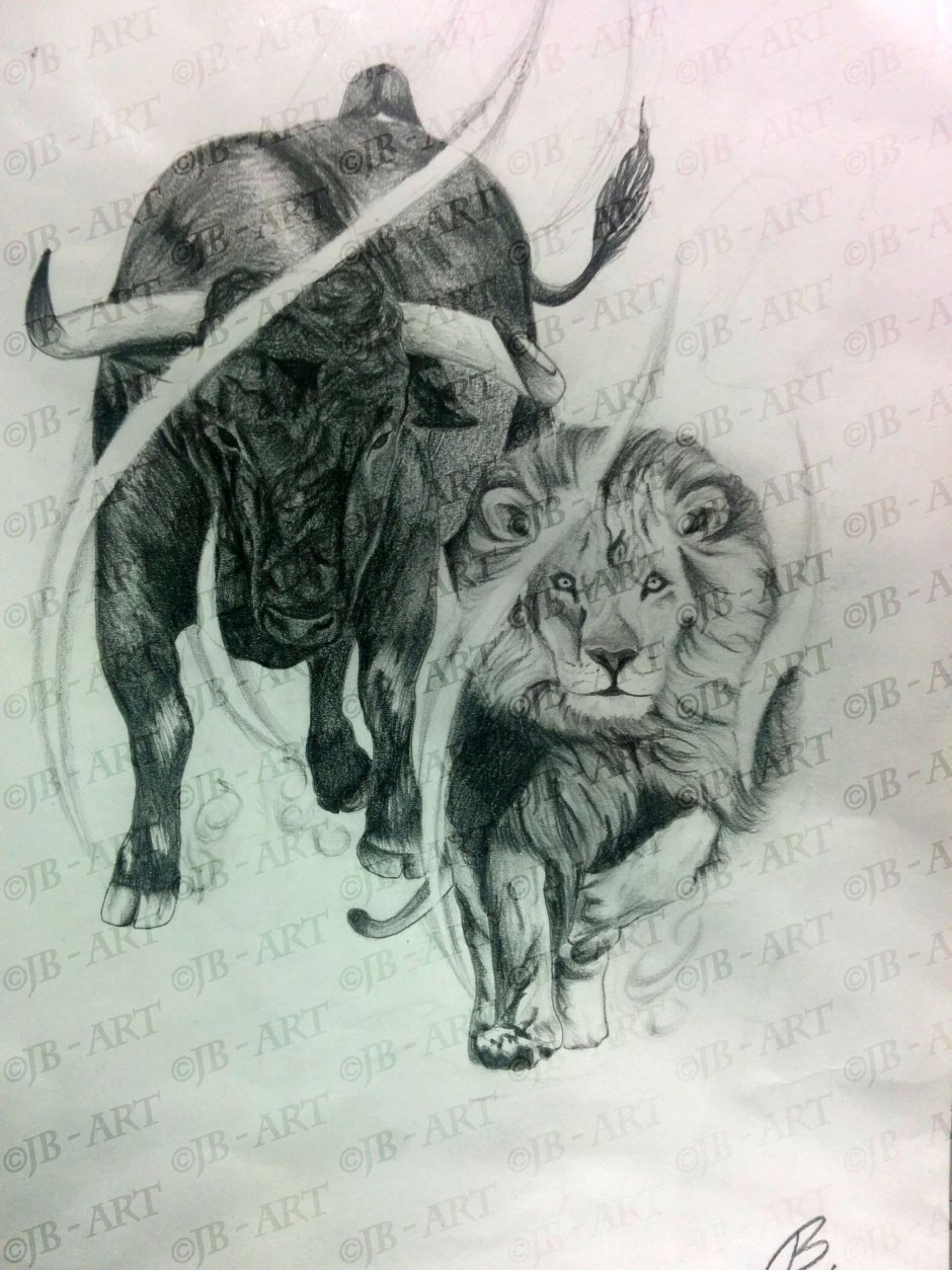 Тигр и Телец тату