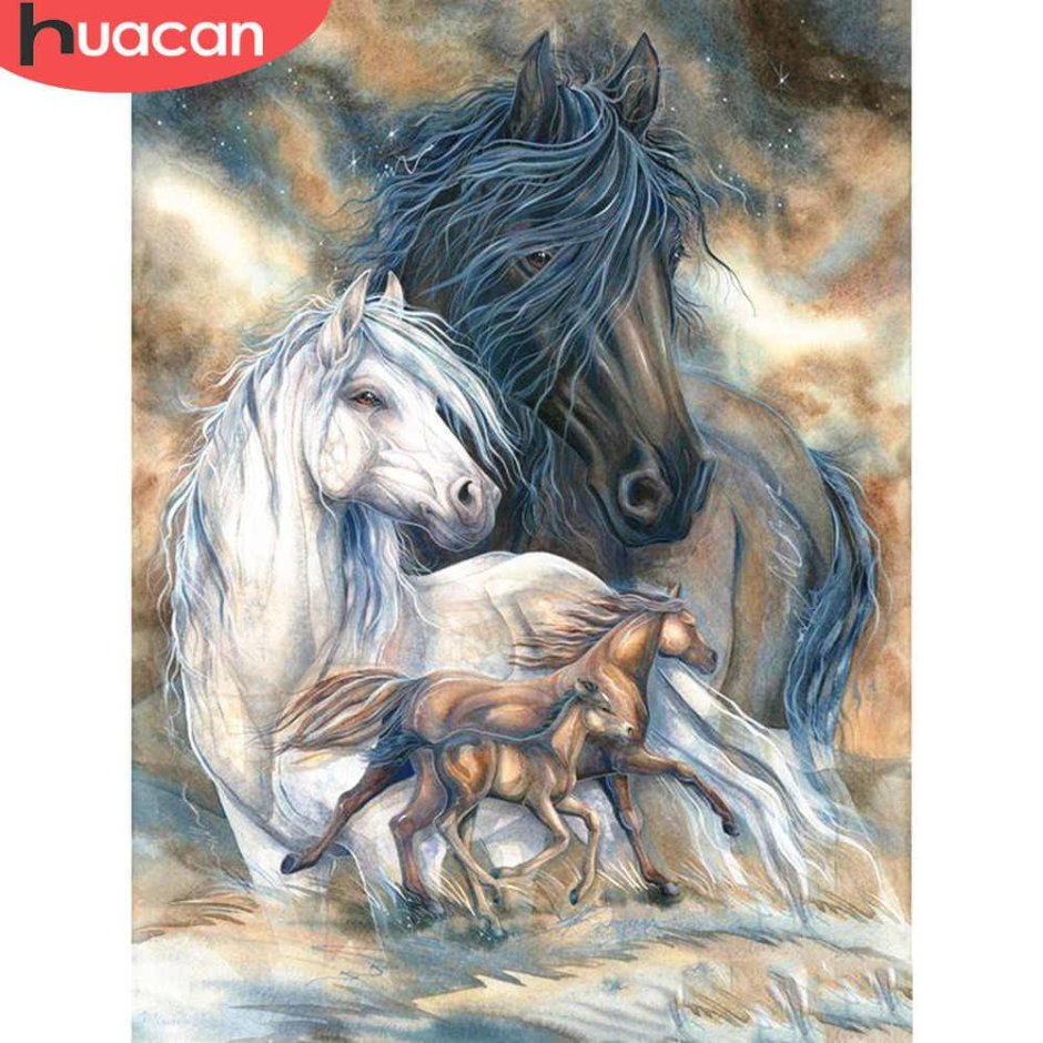 Лошадь и собака зимой