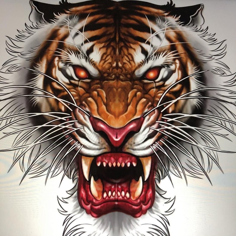 Амурский тигр рычит