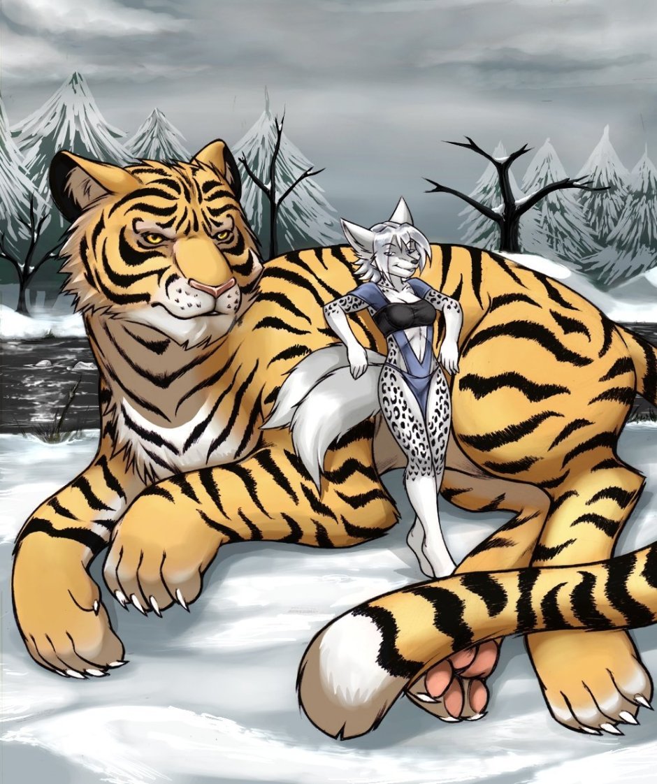 Фурри Лев и тигрица