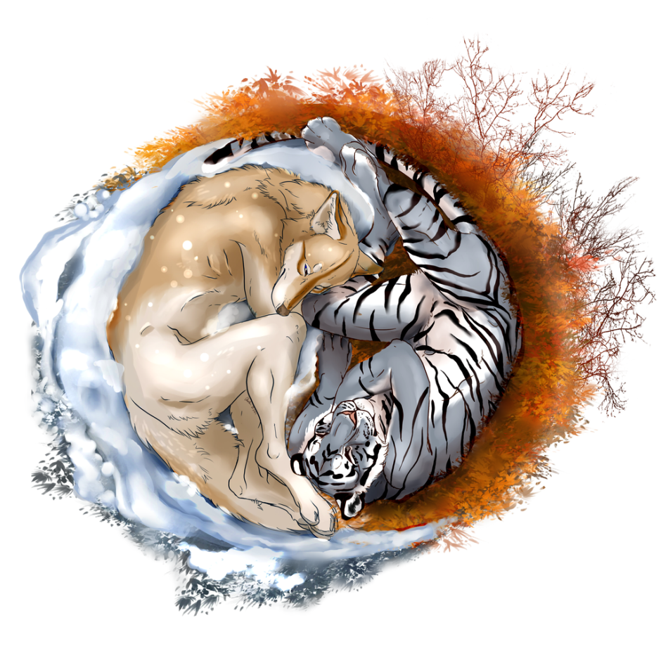 Тигр Инь Янь арт