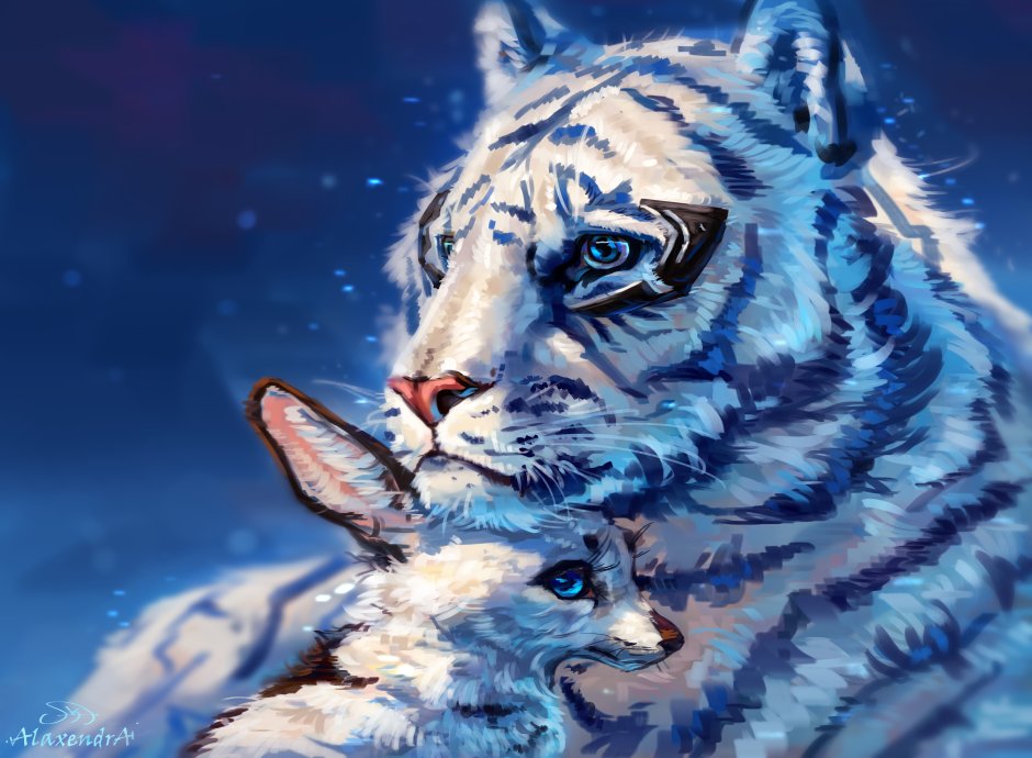 Лиса и тигр арт