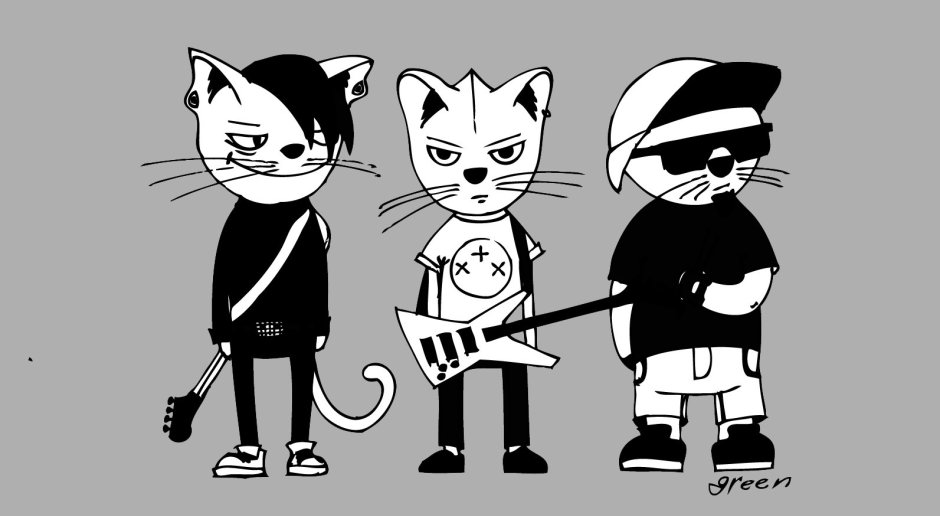 Кот рокер арт
