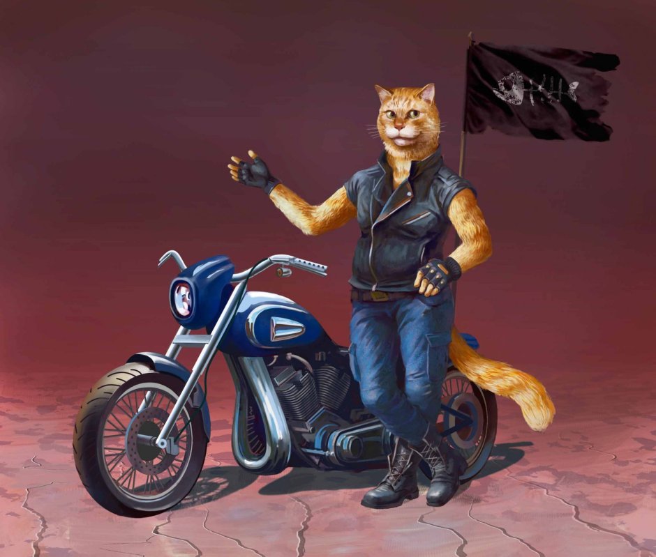 Кошка байкер