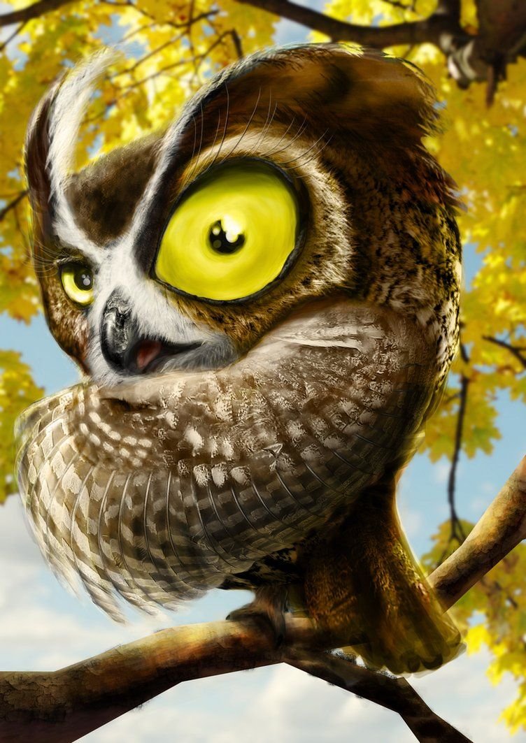 Сова с красными глазами
