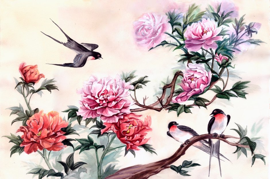 Фреска Райские птицы