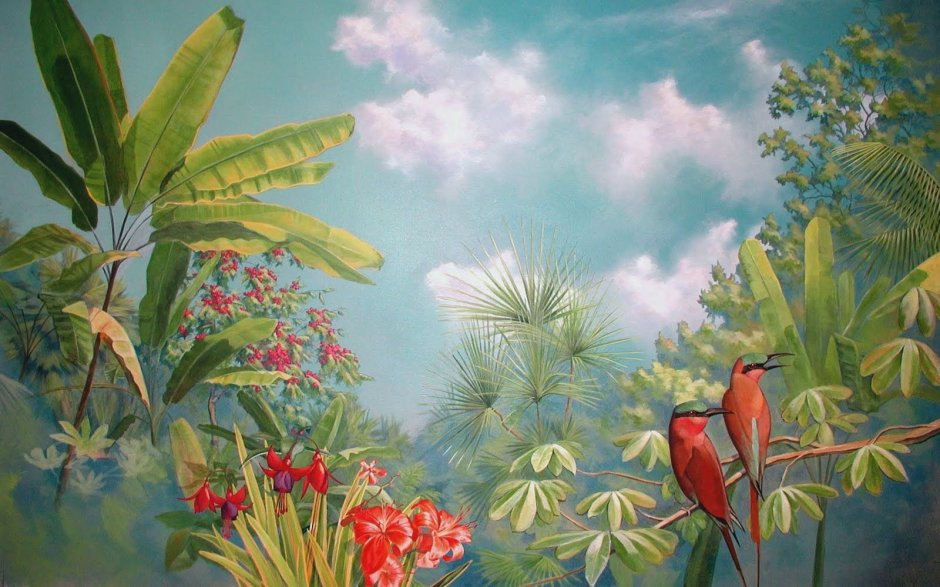 Павлины на стене