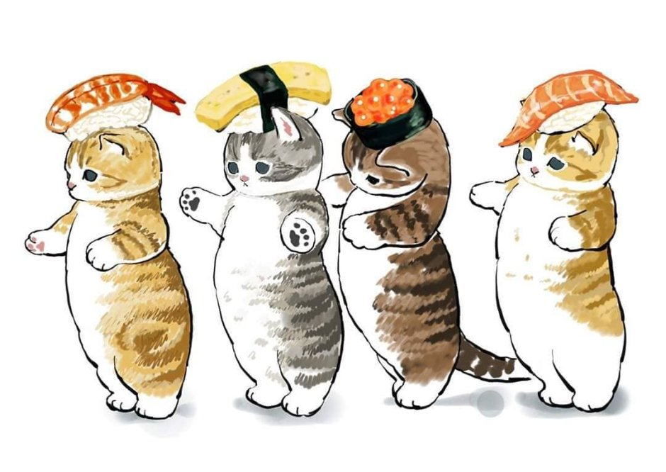 Рисунок кот на суше