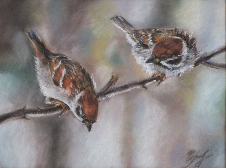 Воробьи картины художников