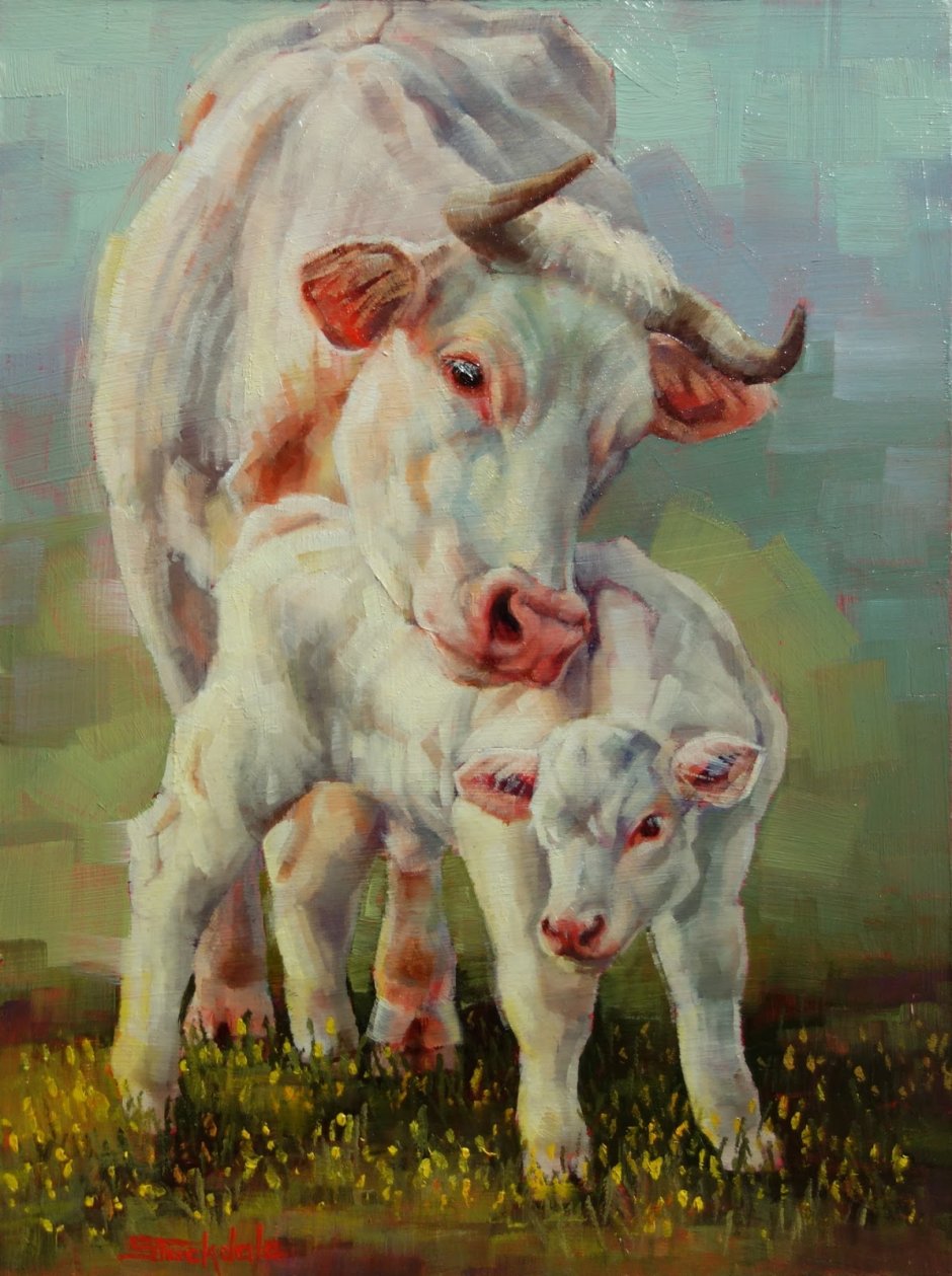 Доярка с коровой