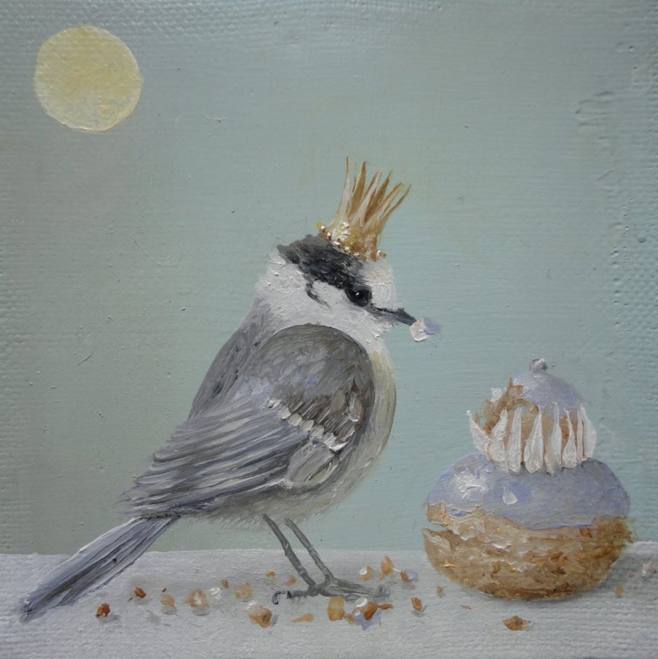 Птица в короне иллюстрации