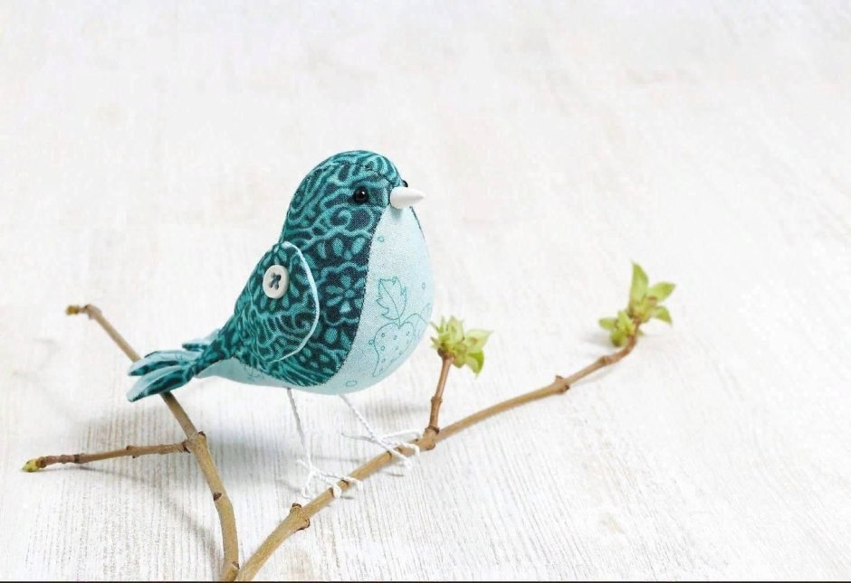 Объёмные птички из ткани