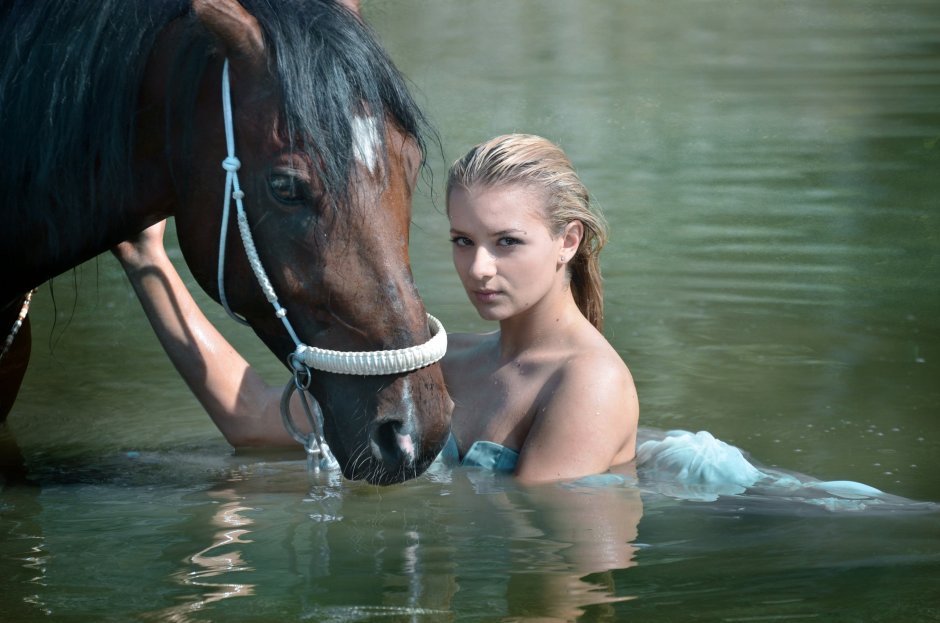 Фотосессия с лошадью в воде
