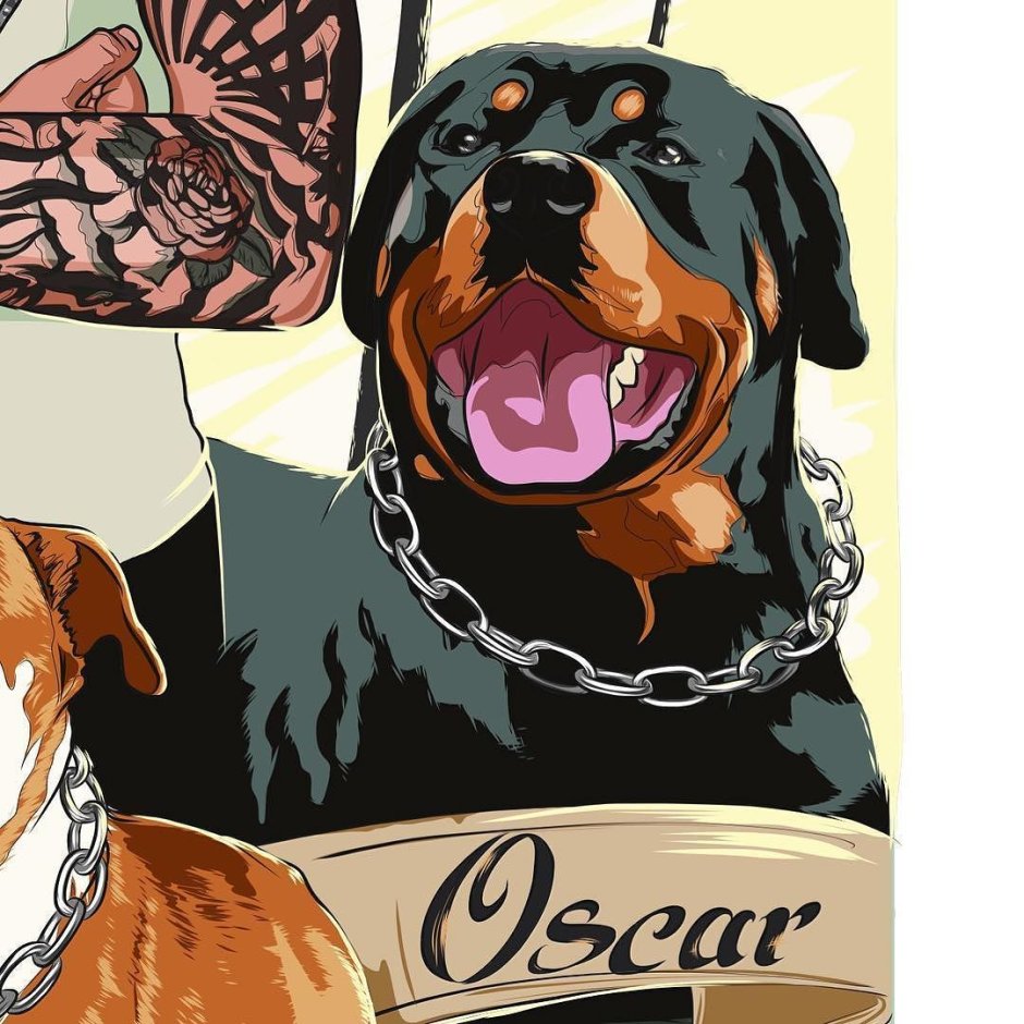 Веселый ротвейлер