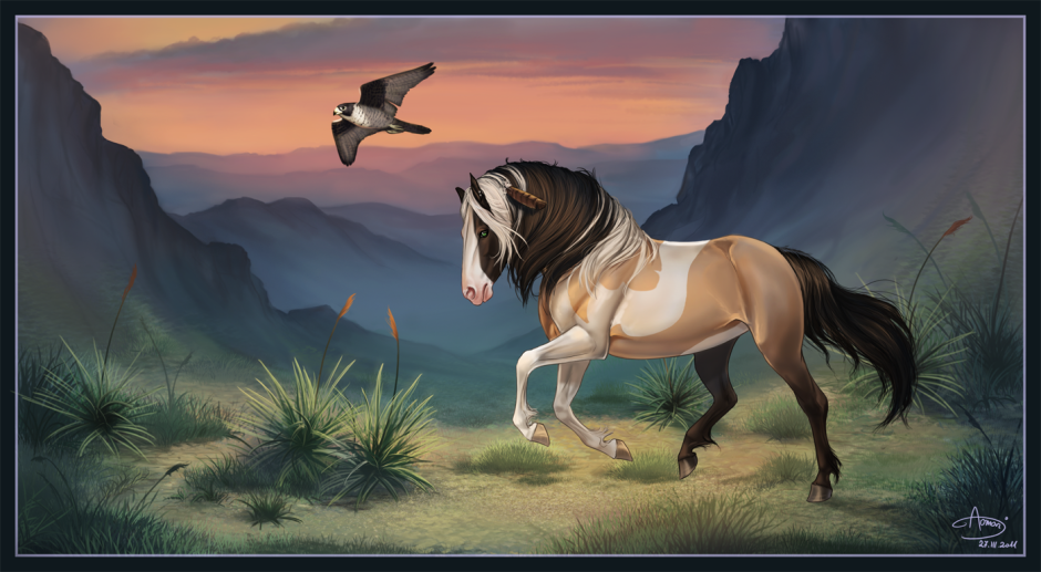 Белые лошади много