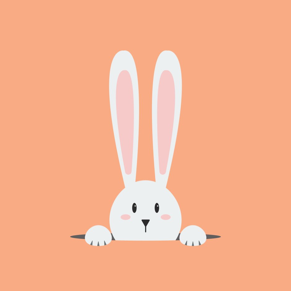 Зайчик выглядывает