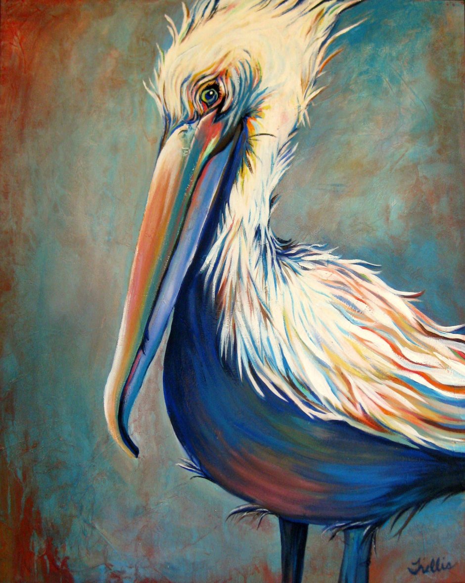 Пеликан живопись