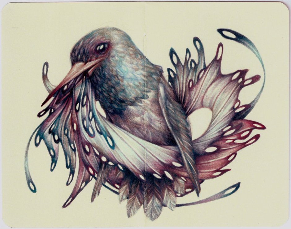 Странные рисунки цветными карандашами