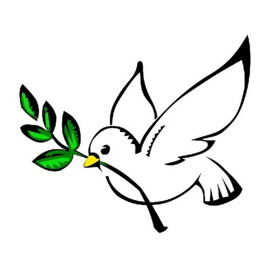 Голубь с веточкой оливы в клюве