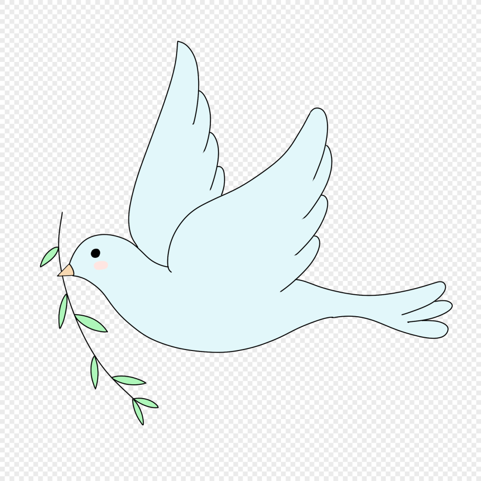 Голуби с веткой во рту