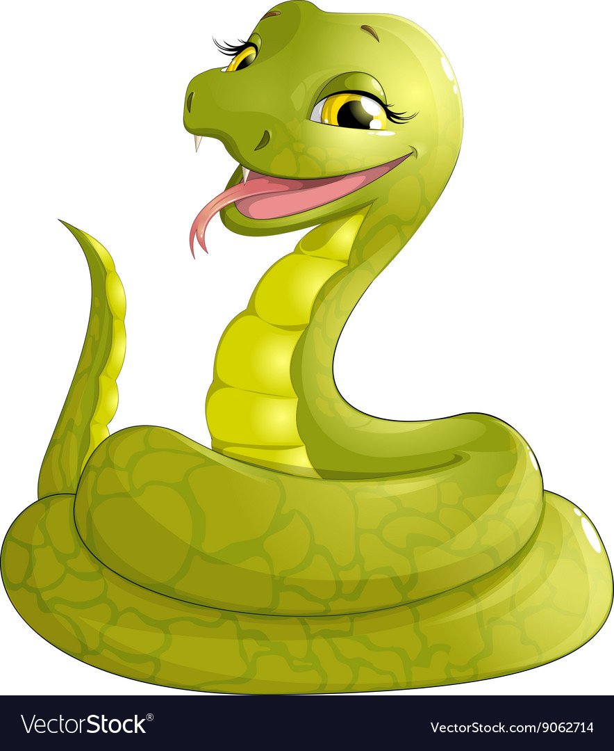 Змея мультяшная красивая