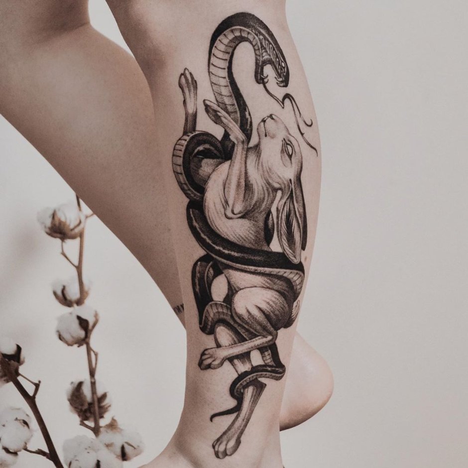 Тату змеи и кролика
