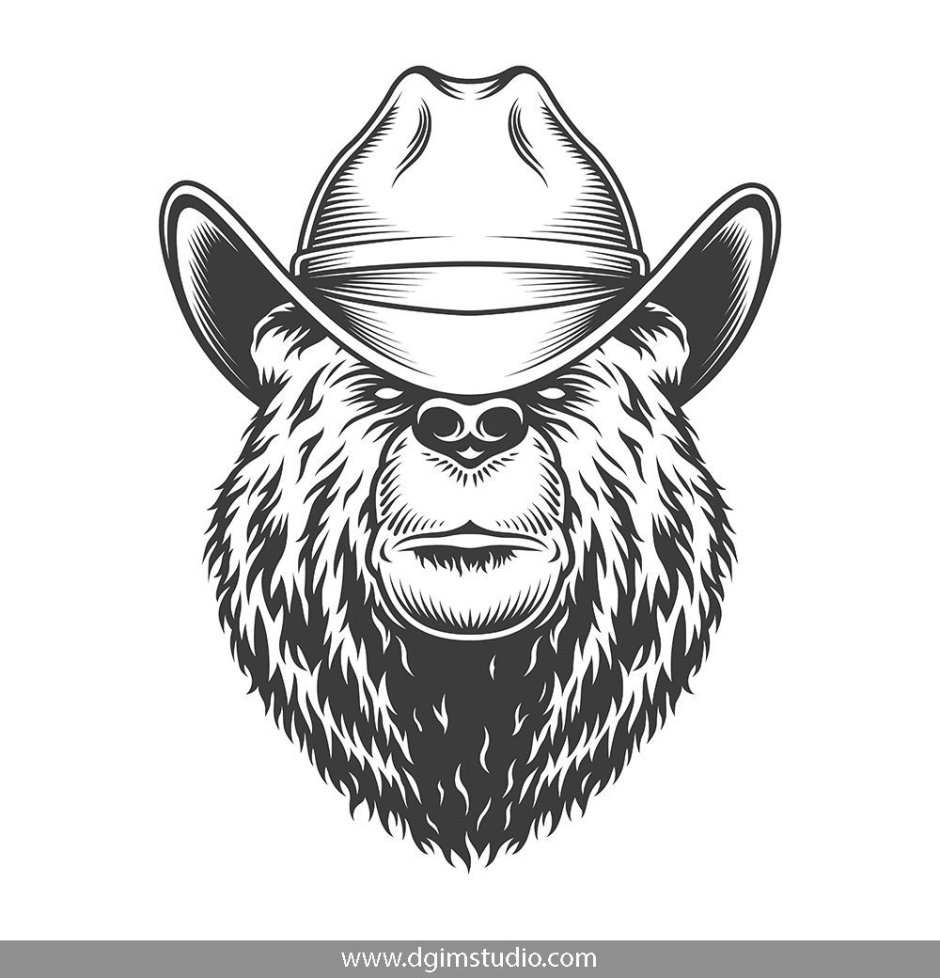 Медведь в ковбойской шляпе