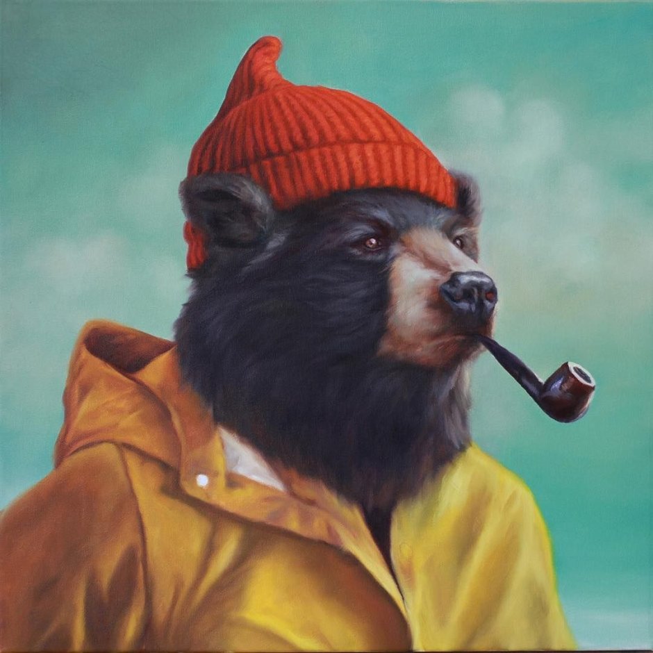 Медведь курит