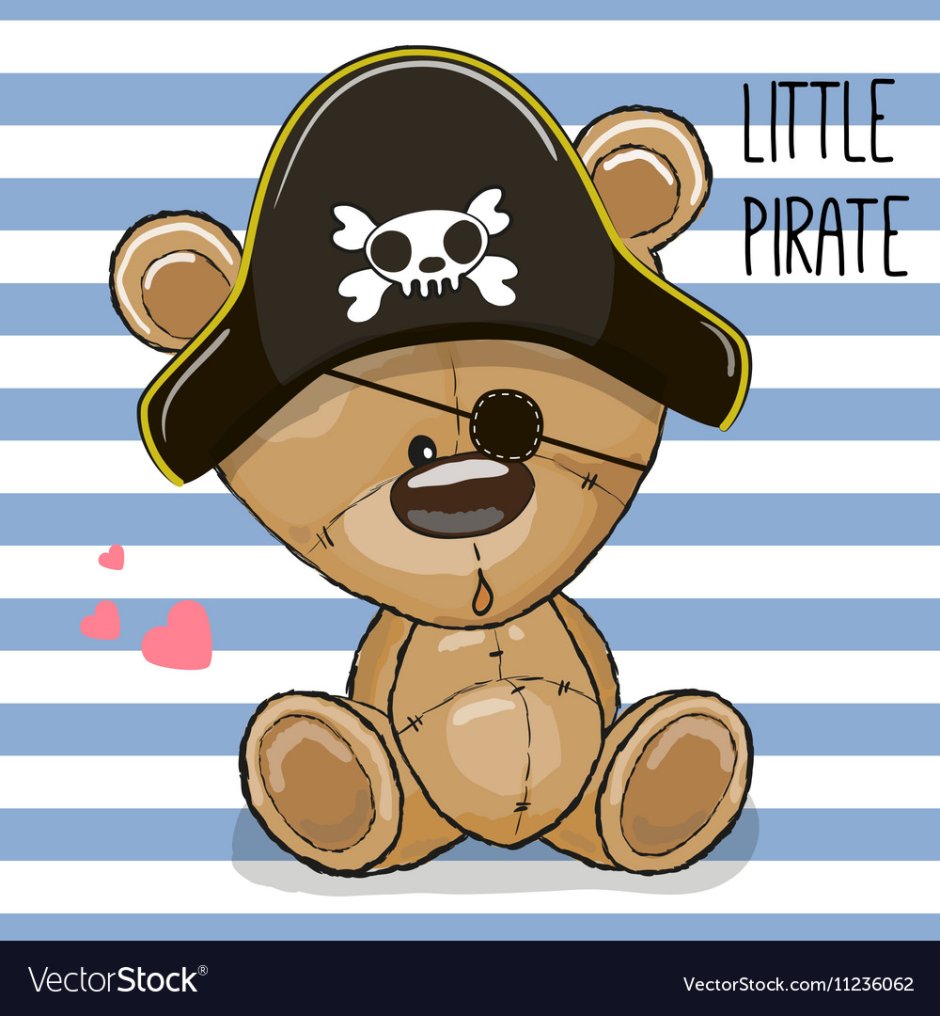 Мультяшный медведь пират