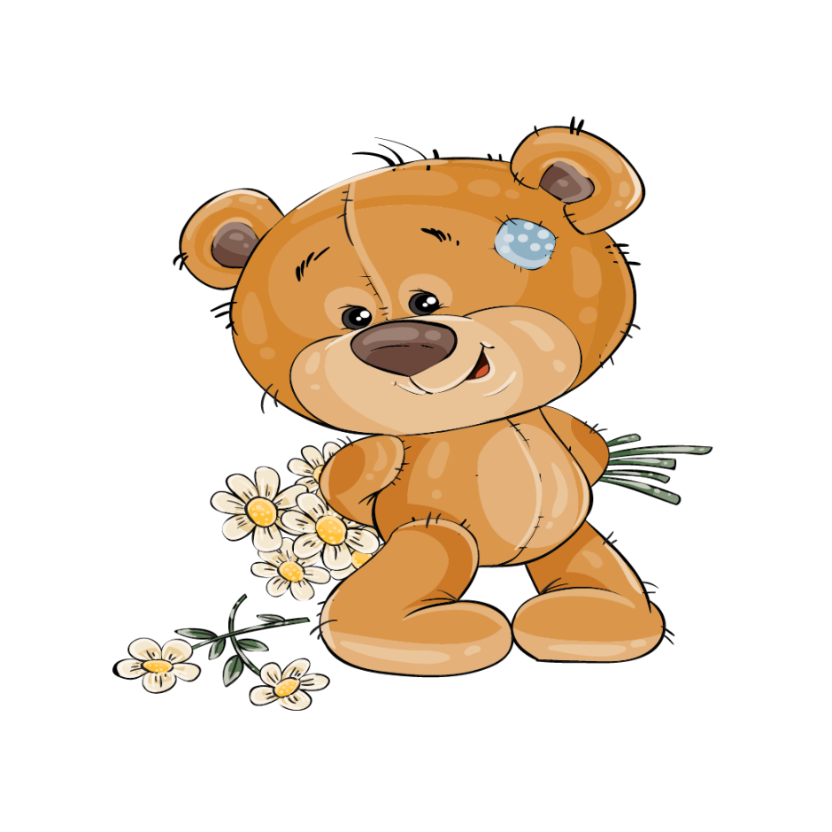 Мишка с ромашками