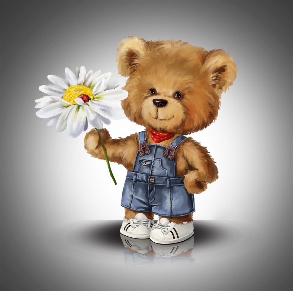 Медвежонок с ромашками