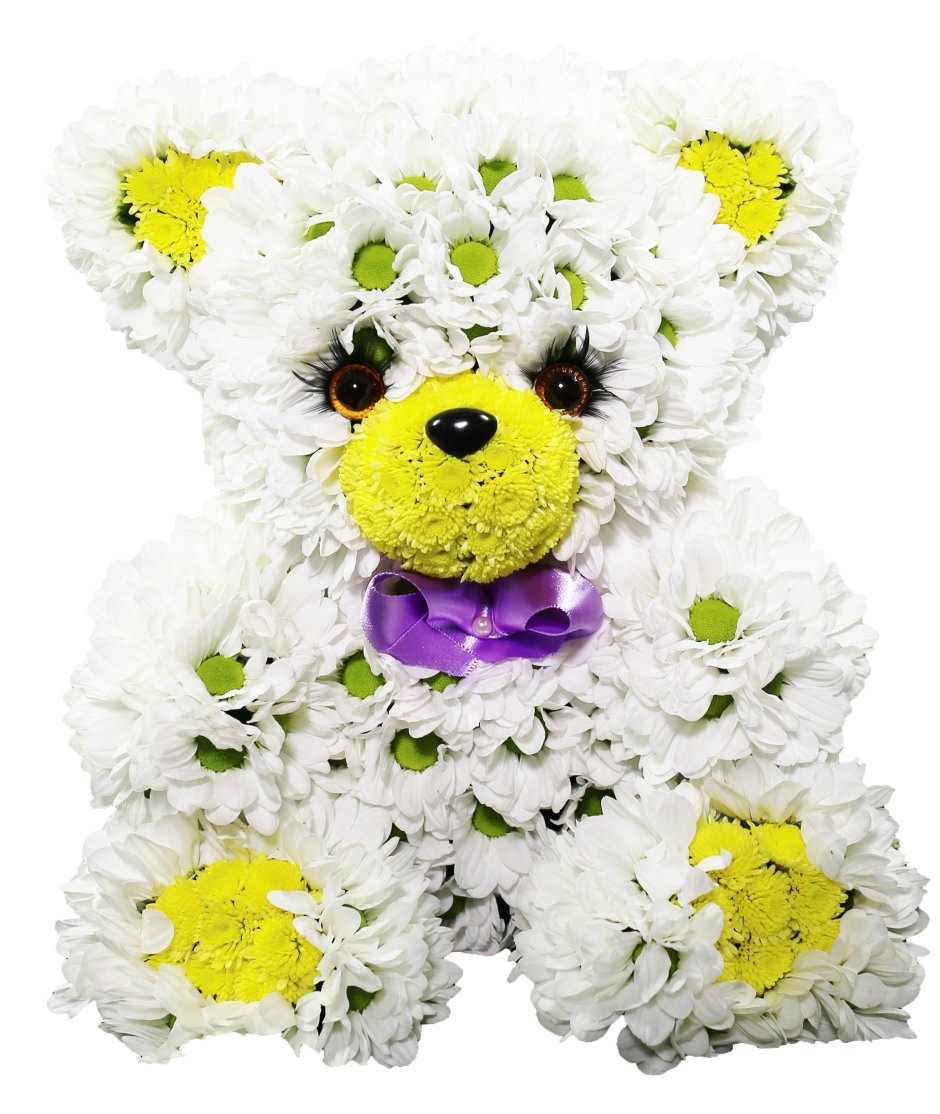 Стикеры Медвежонок с цветами