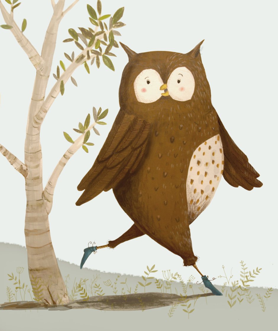 Смешная Сова рисунок