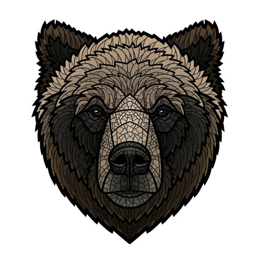 Стилизованная морда медведя