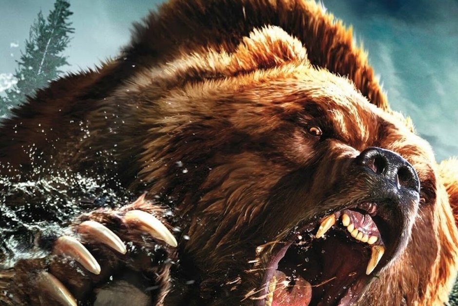 Медведь Гризли оскал