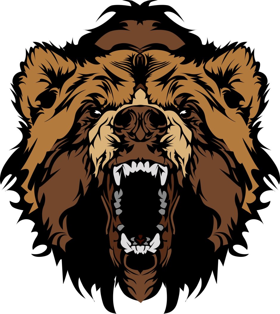 Голова рычащего медведя