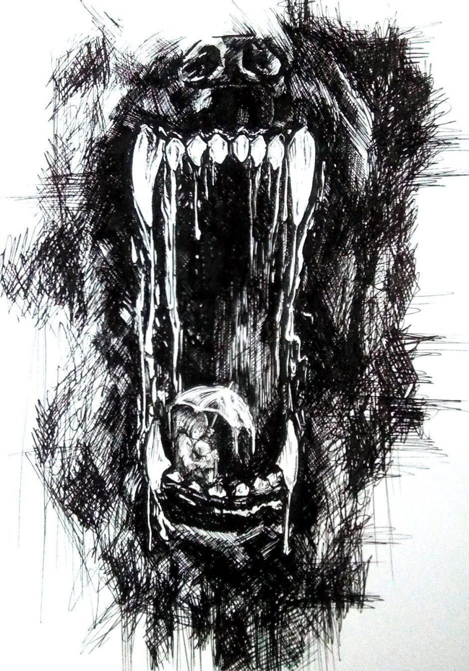 Медвежий оскал тату эскиз