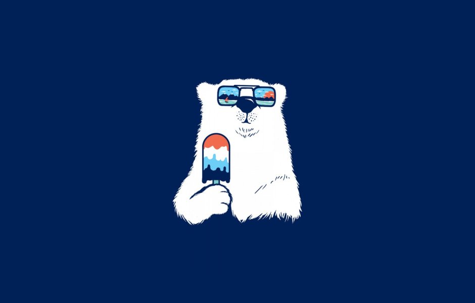 Белый медведь на льду