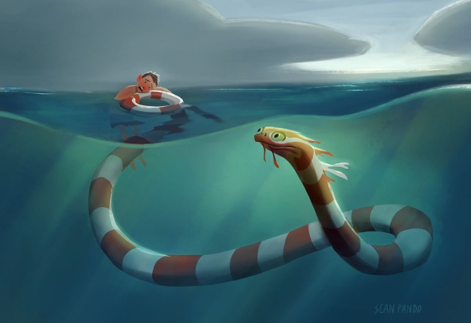 Морская змея арт