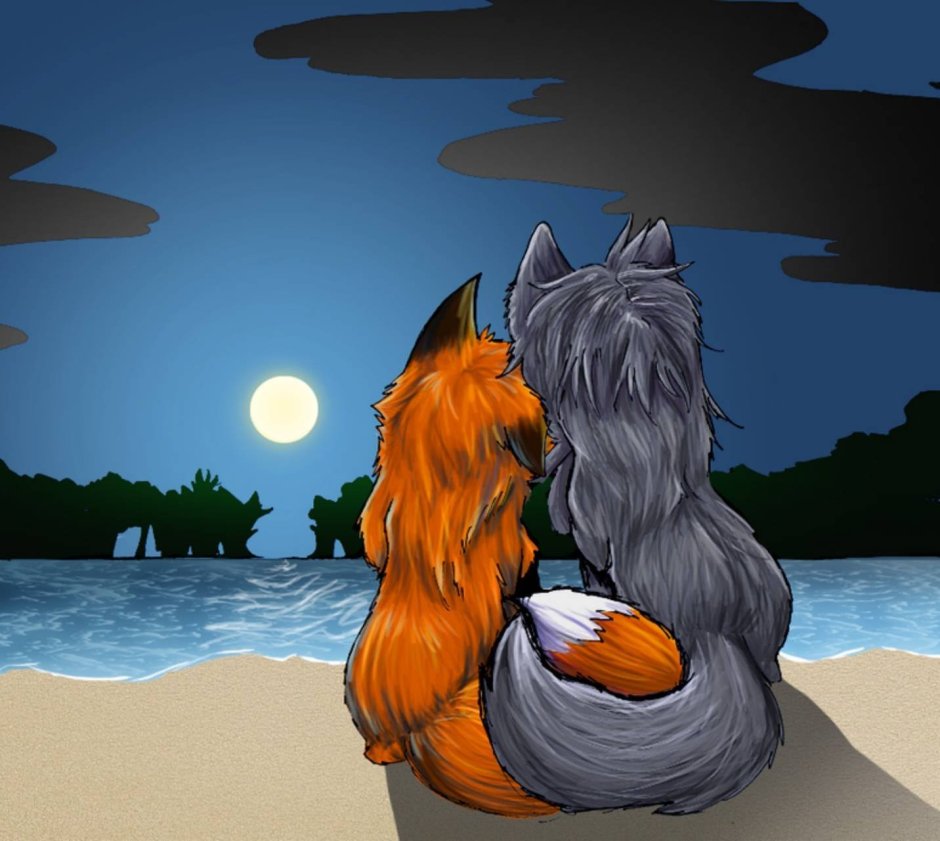 Волк и лиса арт