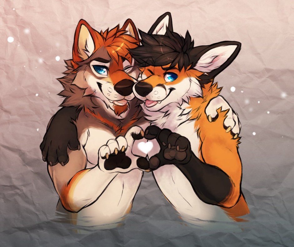 Фурри лисы пара